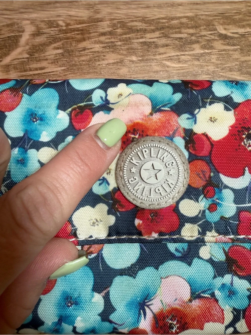 Kipling Floral Wallet Monkey Charm